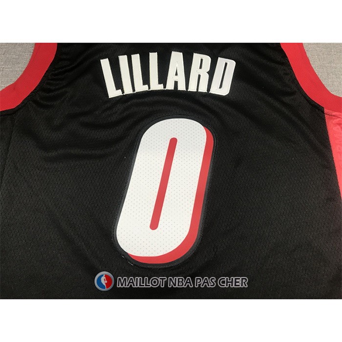 Maillot Portland Trail Blazers Damian Lillard NO 0 Ville 2021-22 Noir